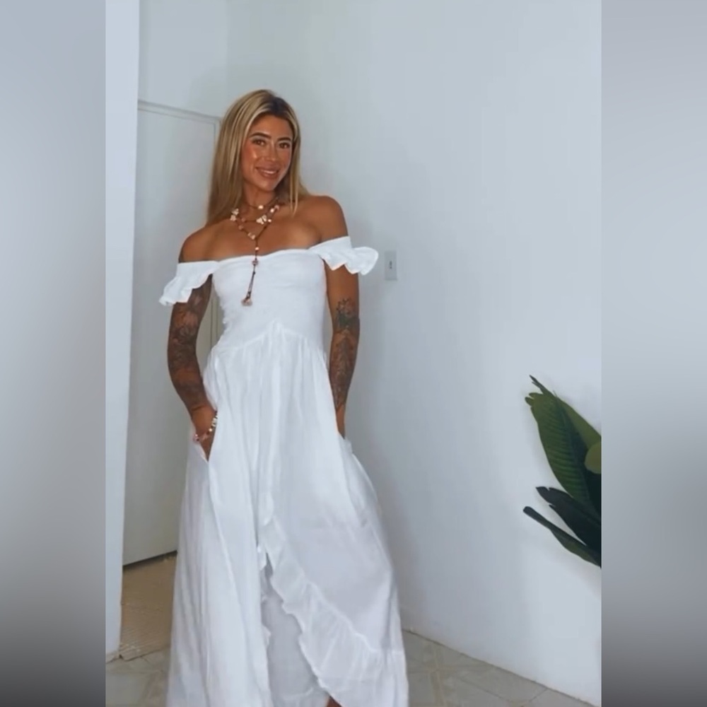 White boho dress